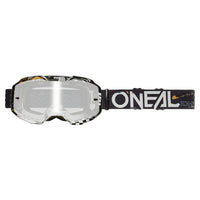 B-10 Goggle ATTACK noir/blanc - silver mirror