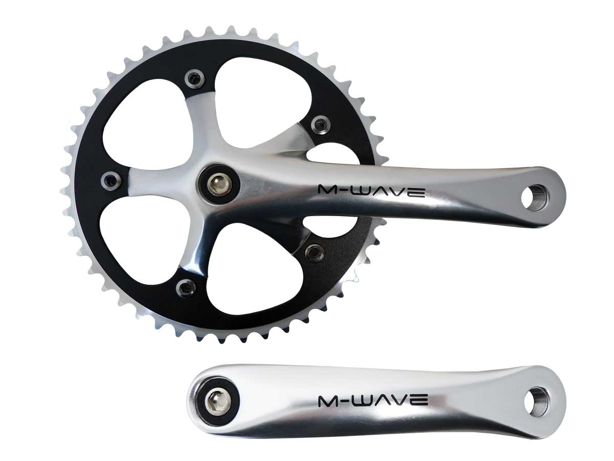 Single Speed Kurbelsatz silber
