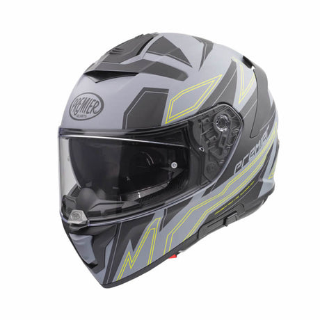 Integralhelm Devil EL Y Grey BM - grau-schwarz-gelb