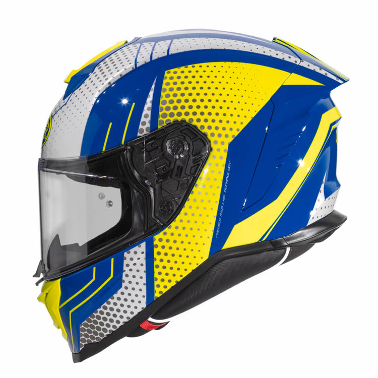 Integralhelm Hyper BP 12 - blau-gelb-weiss