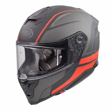 Integralhelm Hyper DE 17 BM - grau-schwarz-rot