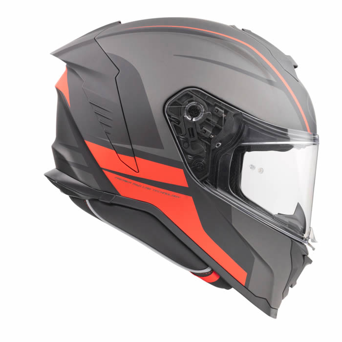 Integralhelm Hyper DE 17 BM - grau-schwarz-rot