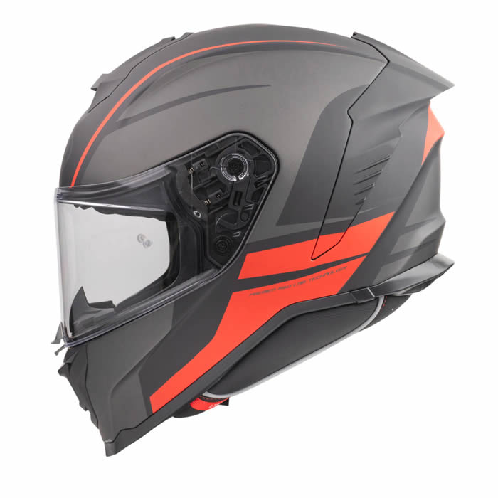 Integralhelm Hyper DE 17 BM - grau-schwarz-rot