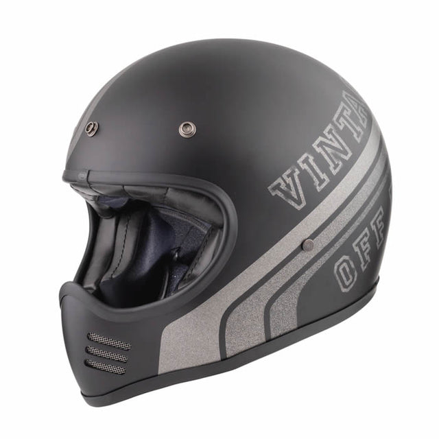 Integralhelm Vintage MX BTR 9BM - grau matt
