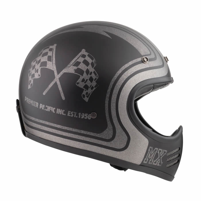 Integralhelm Vintage MX BTR 9BM - grau matt