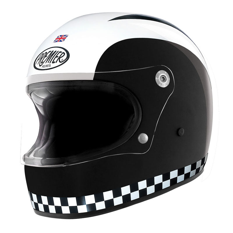 Integralhelm Vintage Trophy Retro schwarz-weiss