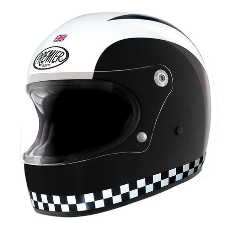 Integralhelm Vintage Trophy Retro schwarz-weiss