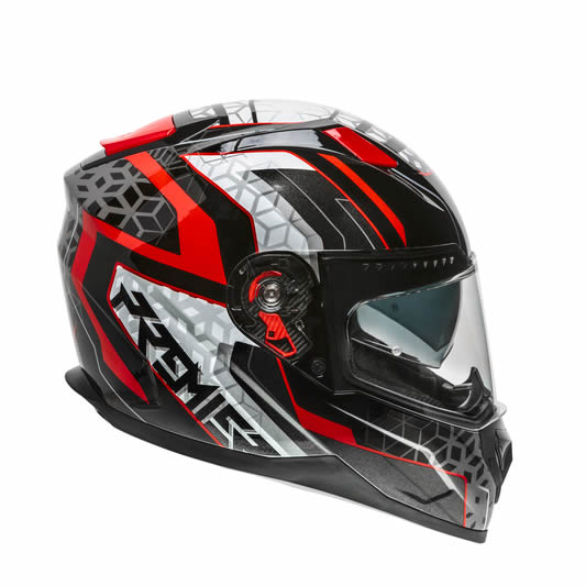 Integralhelm Vyrus EM 92 - schwarz-weiss-rot