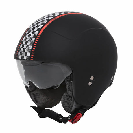 Jethelm Rocker CK 9 BM - schwarz matt-weiss-rot