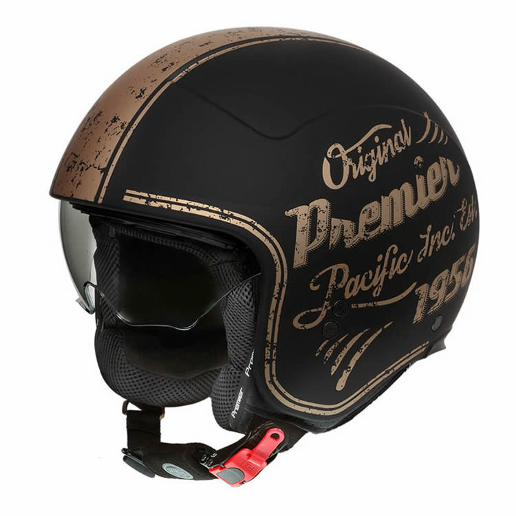 black and bronze motorcycle helmet Jet helmet Rocker OR 19