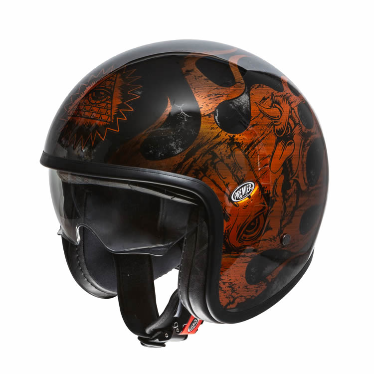 Jethelm Vintage BD - orange-schwarz