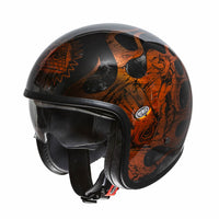 Jethelm Vintage BD - orange-schwarz