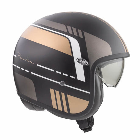 Jethelm Vintage BL 19 BM - schwarz matt-gold