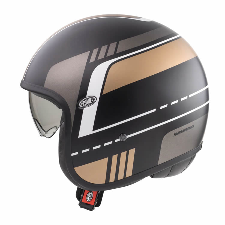 Jethelm Vintage BL 19 BM - schwarz matt-gold