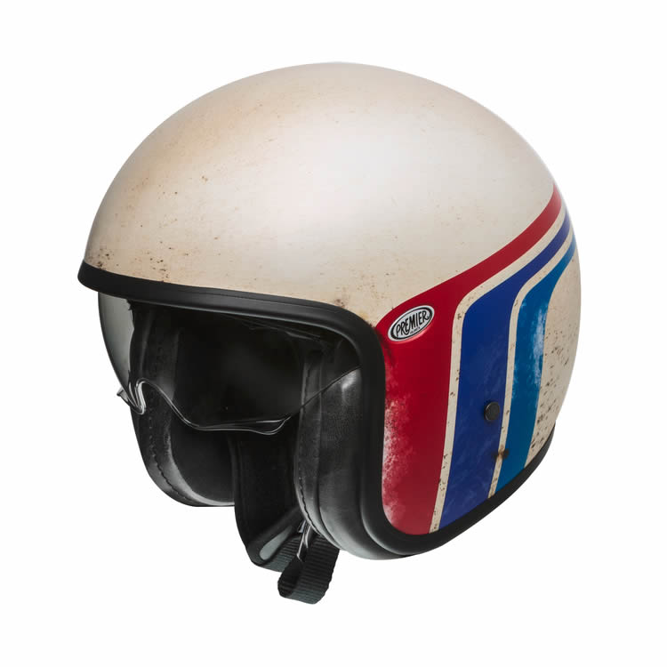 Jethelm Vintage BTR 8BM matt - weiss-blau-rot