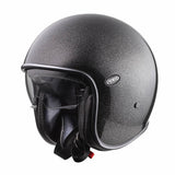 Jethelm Vintage U9 Glitter - schwarz metallic