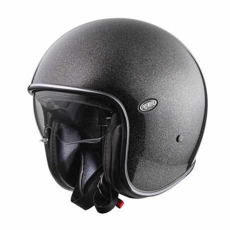 Jethelm Vintage U9 Glitter - schwarz metallic