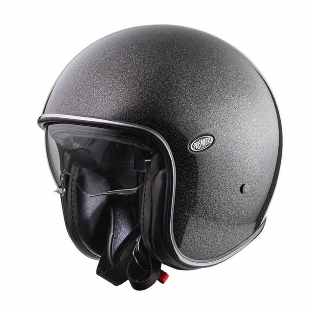 Jethelm Vintage U9 Glitter - schwarz metallic