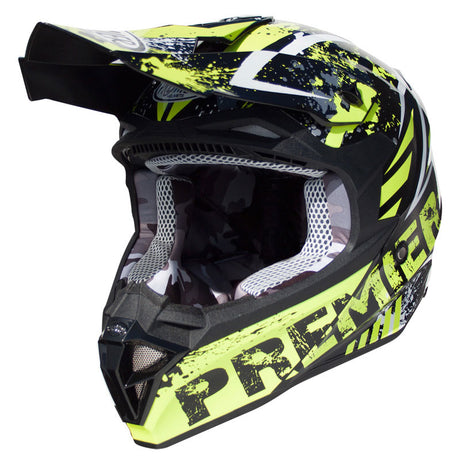 Motocrosshelm Exige ZXY - fluo gelb-schwarz-weiss