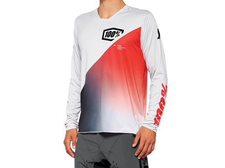 R-Core X Long Sleeve Jersey - Grey/Racer Red