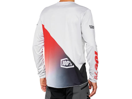 R-Core X Long Sleeve Jersey - Grey/Racer Red