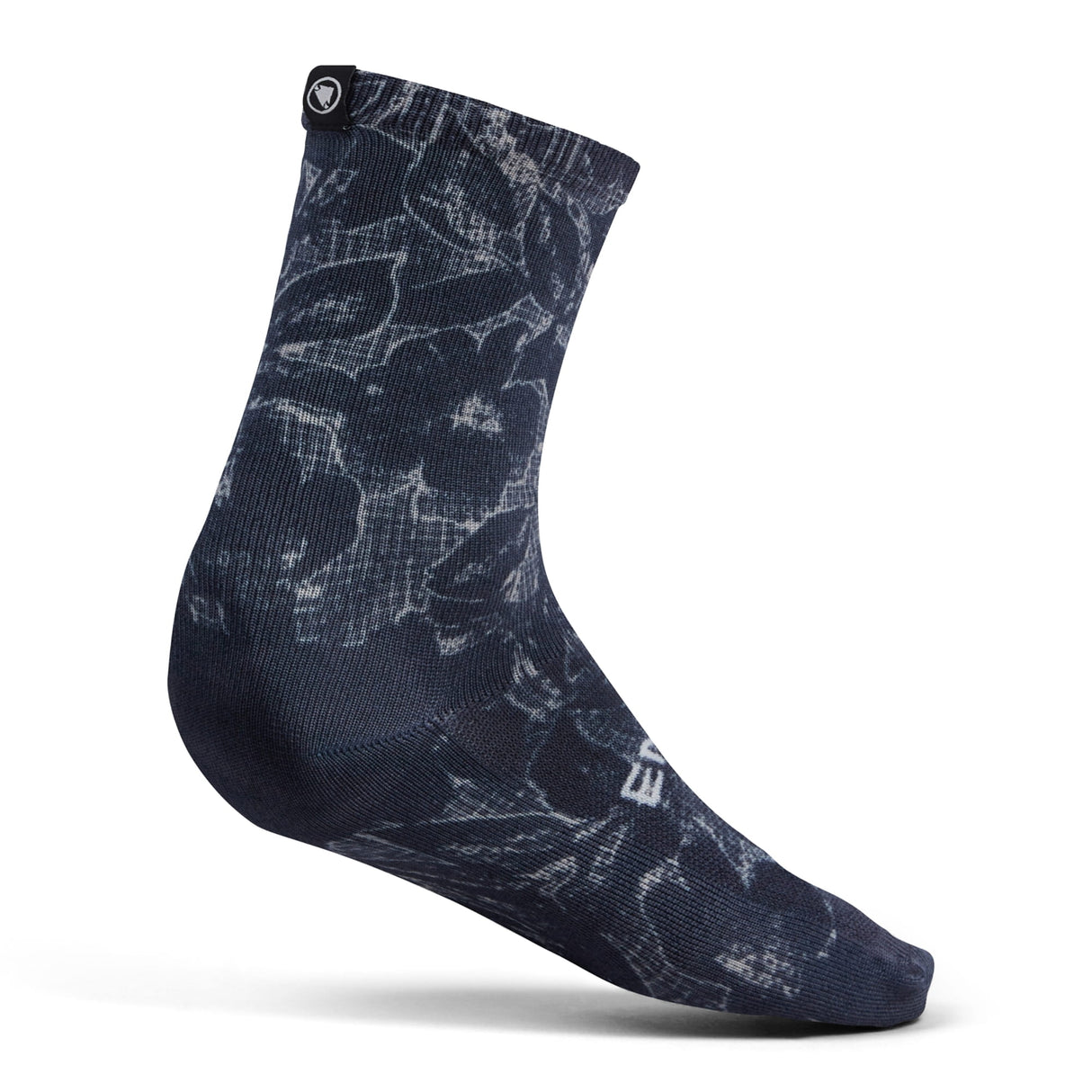 Grid Floral LTD Print Socke - Schwarz