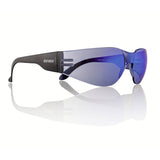 Brille schwarz - Gläser blau verspiegelt