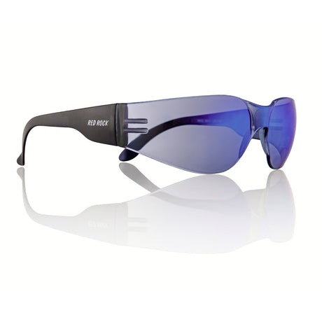 Brille schwarz - Gläser blau verspiegelt