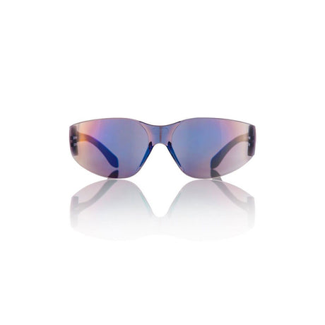Brille schwarz - Gläser blau verspiegelt