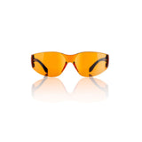 Brille schwarz - Gläser orange