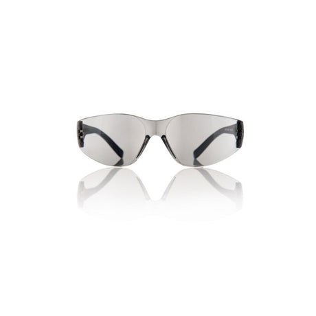 Brille schwarz - Gläser silber verspiegelt