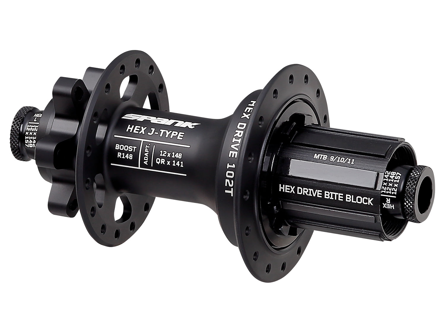Spank HEX J-Type R150/157 Microspline, 102T, 32H rear hub - black