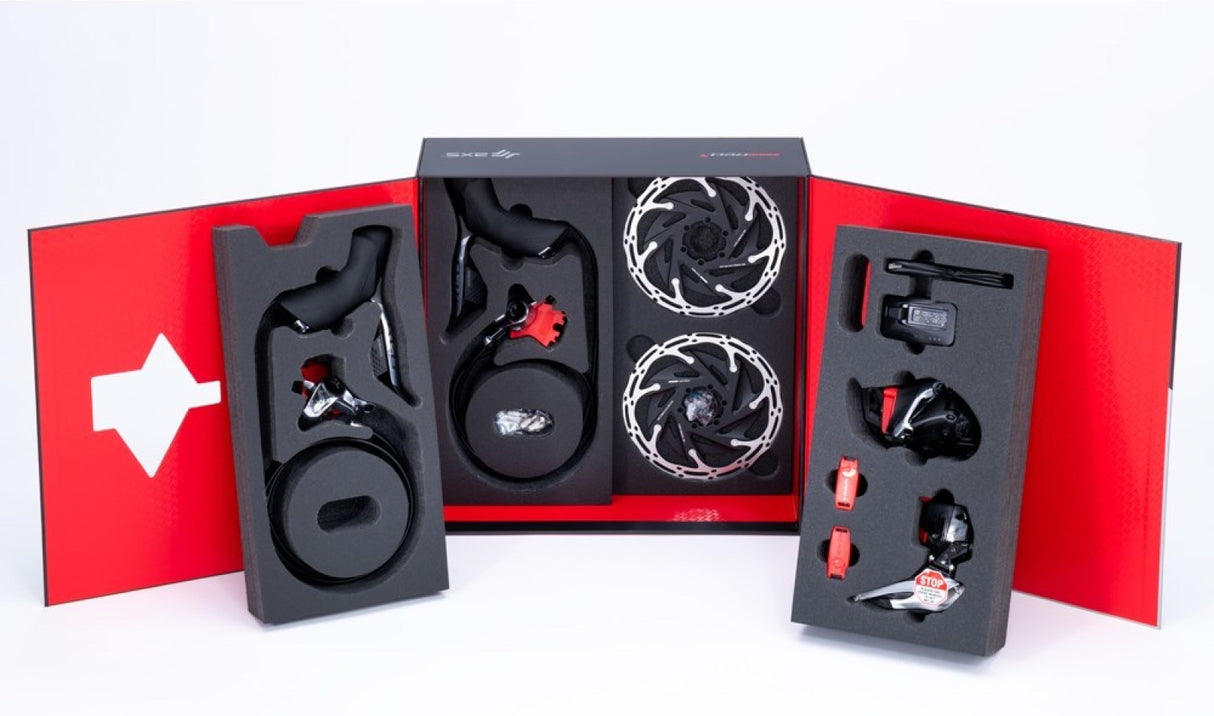 Kit RED eTap AXS 2-fach, ohne Kurbel, hydr., Centerlock flat mount, inkl. 160 mm Bremsscheiben