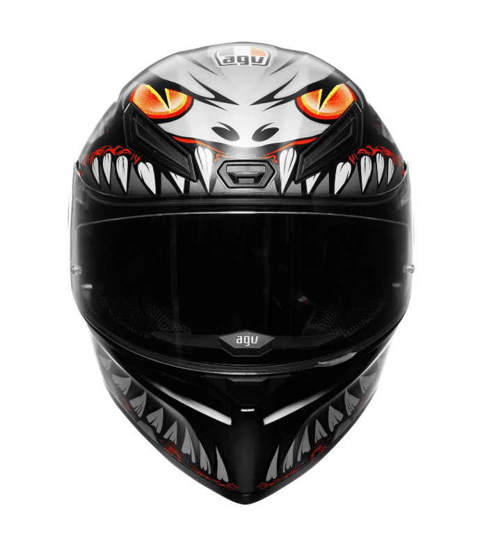 K1 S Casco E2206 - LYZARD Negro Mate/Gris/Rojo 