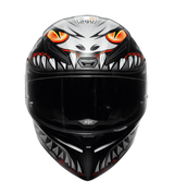 K1 S Casco E2206 - LYZARD Negro Mate/Gris/Rojo 