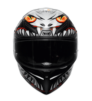 K1 S Casco E2206 - LYZARD Negro Mate/Gris/Rojo 