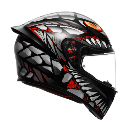 K1 S Helm E2206 - LYZARD Matt Black/Grey/Red 