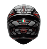 K1 S Casco E2206 - LYZARD Negro Mate/Gris/Rojo 