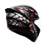 K1 S Casco E2206 - LYZARD Negro Mate/Gris/Rojo 