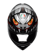 K1 S Casco E2206 - LYZARD Negro Mate/Gris/Rojo 