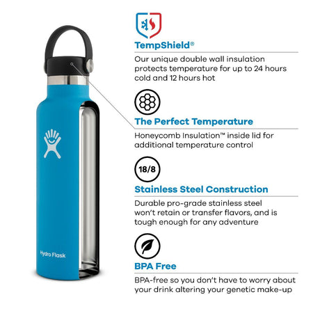 Standard Mouth Flasche mit Flex Deckel - 621 ml - Olive