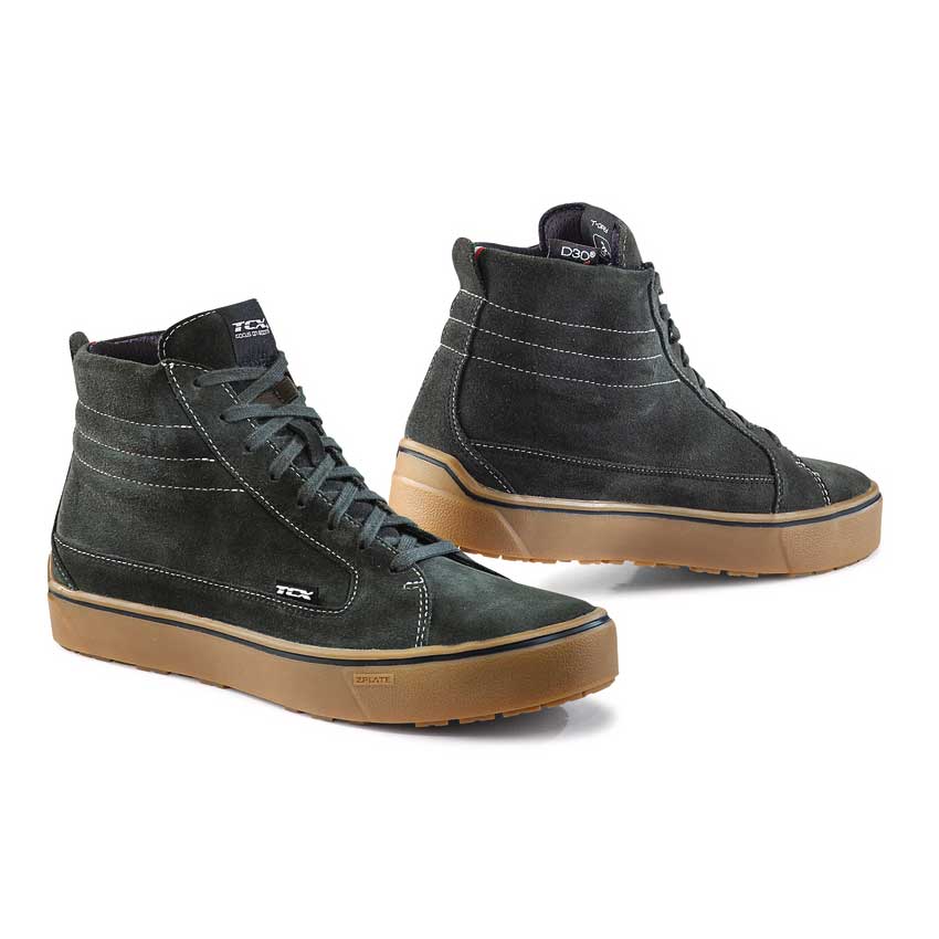 TCX Motorcycle Shoes STREET 3 WP VEMA - green-brown
