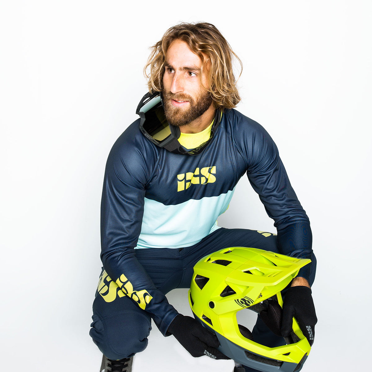 Trigger X Langarm Trikot - Blau/Gelb