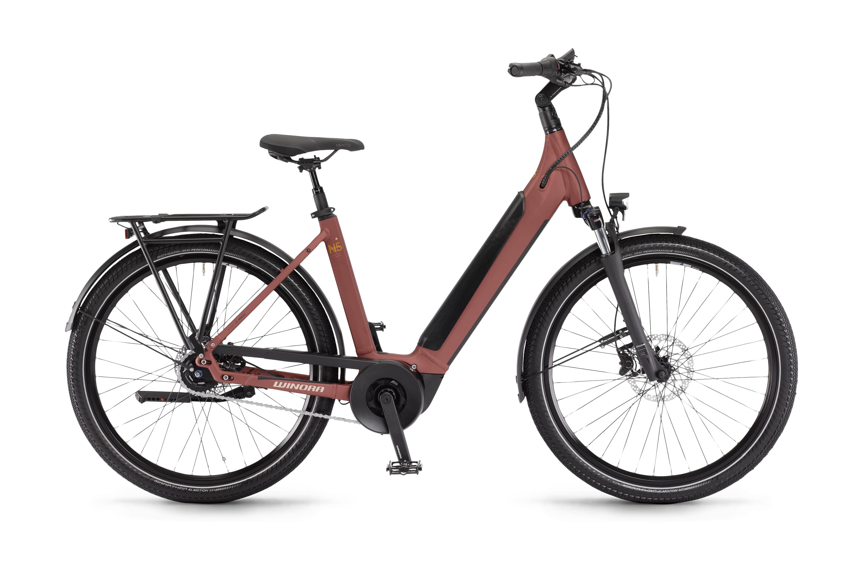 Winora E-Trekkingrad Sinus N5f Tiefeinsteiger - Maroonred matt 50 cm