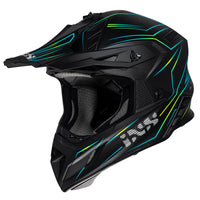 Casque de motocross iXS189FG 2.0 noir mat-jaune néon