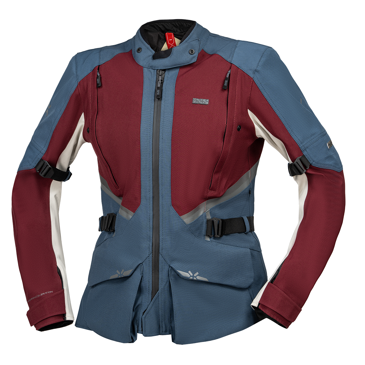 Damen Tourster-STX 1.0 Laminatjacke - weinrot-blau-cool grey