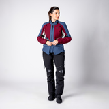 Damen Tourster-STX 1.0 Laminatjacke - weinrot-blau-cool grey
