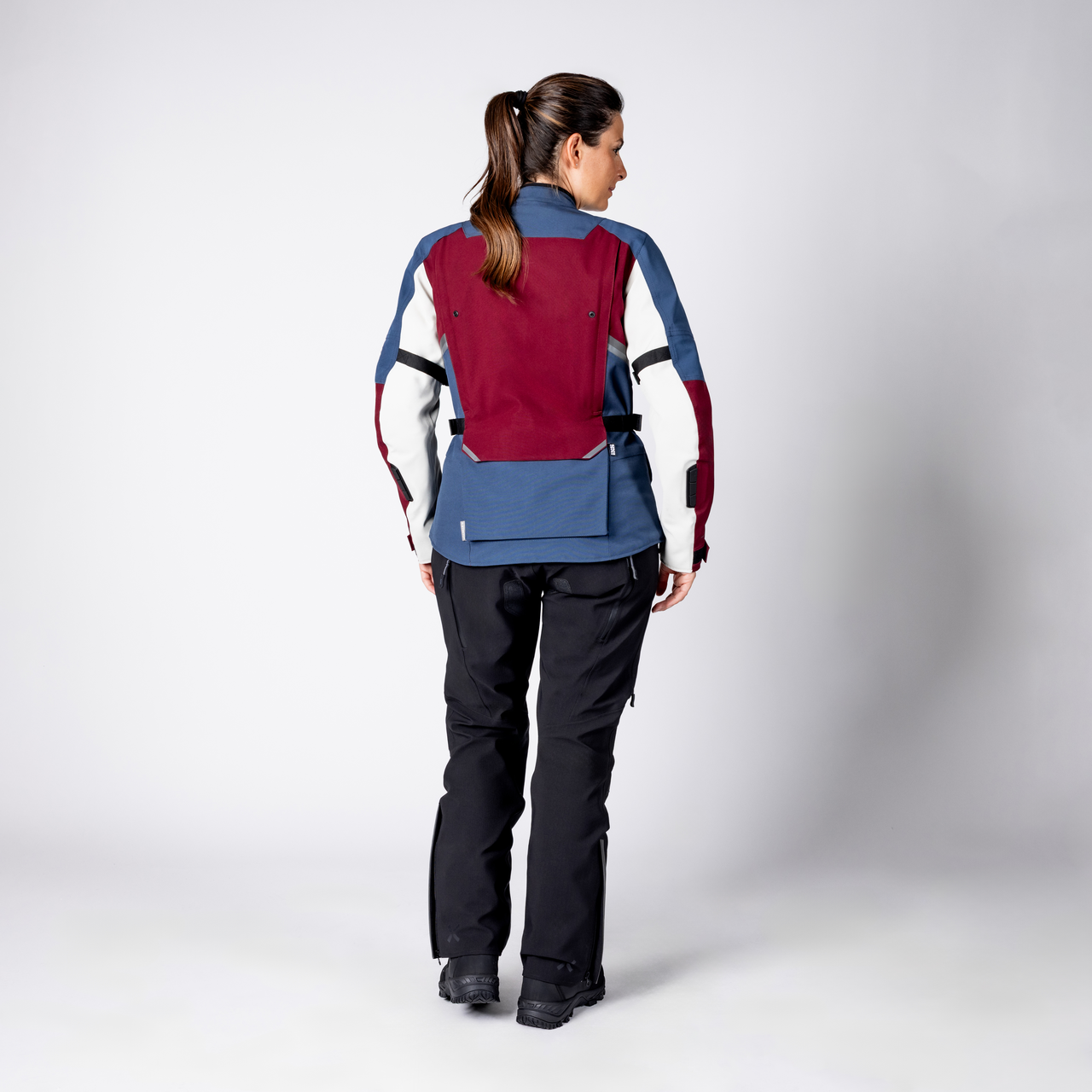 Damen Tourster-STX 1.0 Laminatjacke - weinrot-blau-cool grey