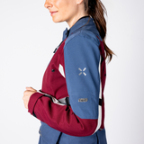Damen Tourster-STX 1.0 Laminatjacke - weinrot-blau-cool grey