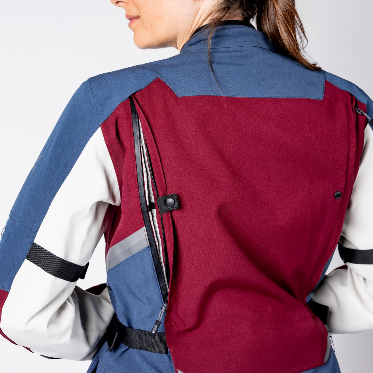 Damen Tourster-STX 1.0 Laminatjacke - weinrot-blau-cool grey